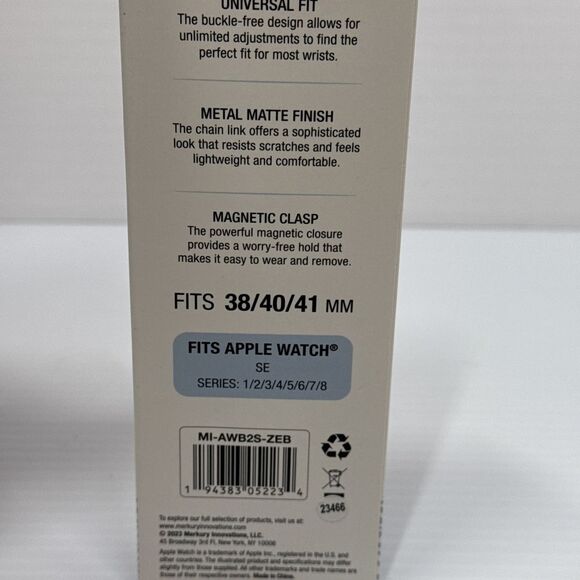 Merkury Innovations Metallic Watchband for Apple Watch Series 1-8, 38/40/41 MM - Picture 4 of 9